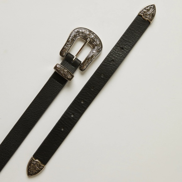 B-Low the Belt Baby Bri Bri Leather Belt in Black & Silver Size Small - Picture 3 of 6